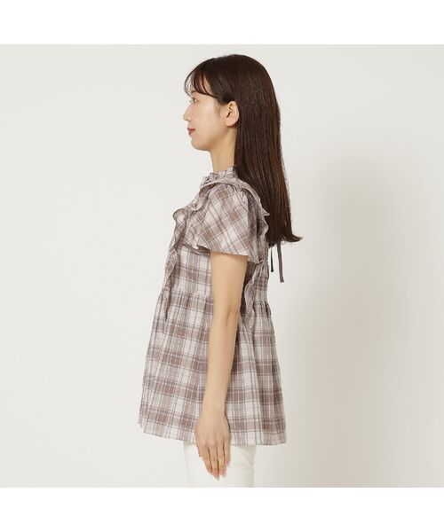 Rose Tiara / ローズティアラ シャツ・ブラウス | 【手洗い可】チェックシャーリングブラウス | 詳細9