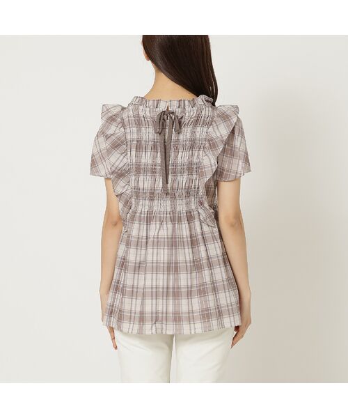 Rose Tiara / ローズティアラ シャツ・ブラウス | 【手洗い可】チェックシャーリングブラウス | 詳細10