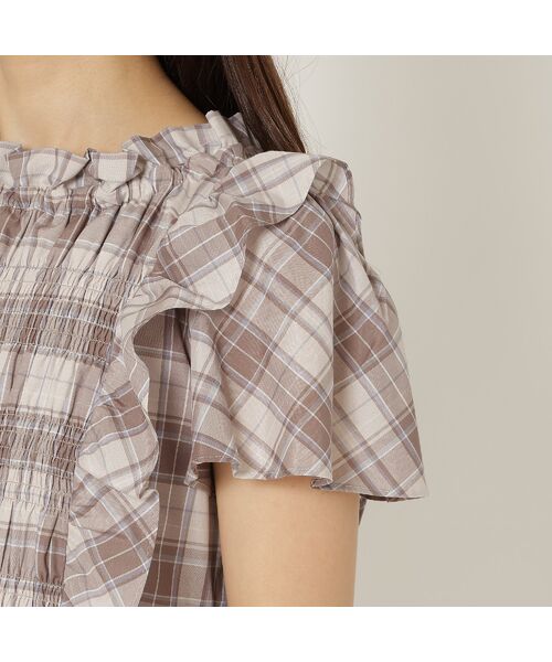 Rose Tiara / ローズティアラ シャツ・ブラウス | 【手洗い可】チェックシャーリングブラウス | 詳細12