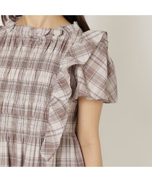 Rose Tiara / ローズティアラ シャツ・ブラウス | 【手洗い可】チェックシャーリングブラウス | 詳細13