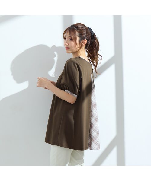 Rose Tiara / ローズティアラ カットソー | 【手洗い可】チェック切替カットソー | 詳細2