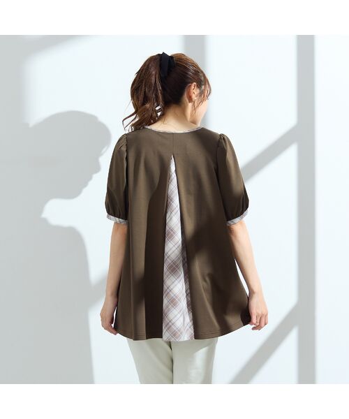 Rose Tiara / ローズティアラ カットソー | 【手洗い可】チェック切替カットソー | 詳細3