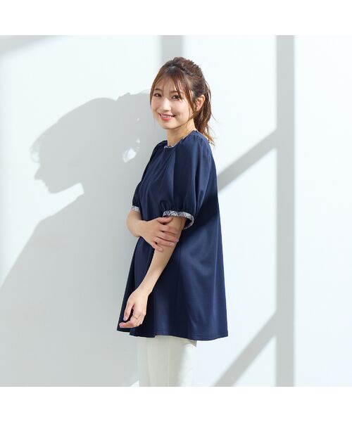 Rose Tiara / ローズティアラ カットソー | 【手洗い可】チェック切替カットソー | 詳細5