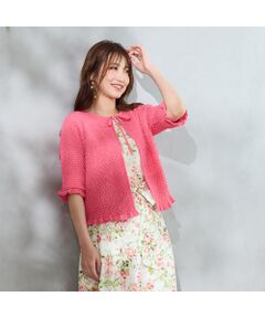 ローズティアラ　トップス40 22fabric】ボタニカルフラワー／ 襟付きブラウス