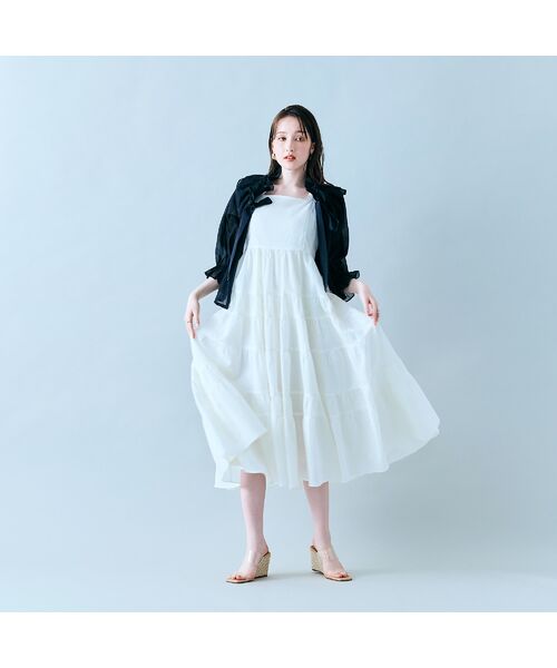 Rose Tiara / ローズティアラ ミニ丈・ひざ丈ワンピース | ランダムプリーツティアードワンピース | 詳細1