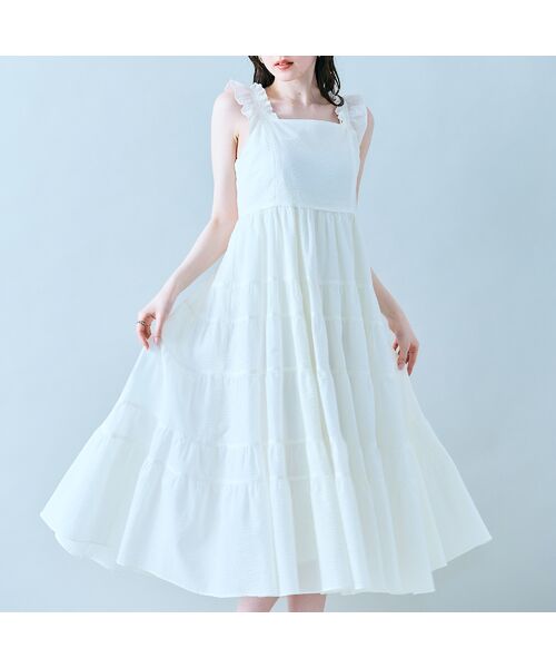 Rose Tiara / ローズティアラ ミニ丈・ひざ丈ワンピース | ランダムプリーツティアードワンピース | 詳細3