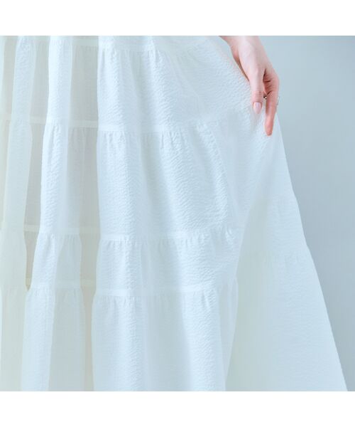 Rose Tiara / ローズティアラ ミニ丈・ひざ丈ワンピース | ランダムプリーツティアードワンピース | 詳細6