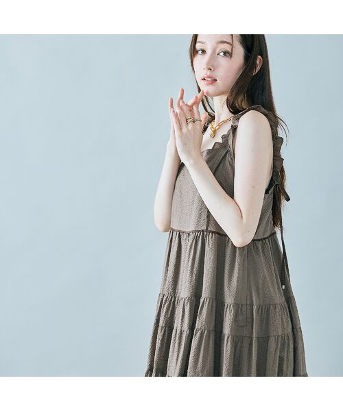 Rose Tiara / ローズティアラ ミニ丈・ひざ丈ワンピース | ランダムプリーツティアードワンピース | 詳細7