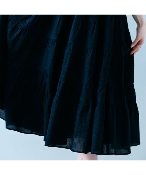 Rose Tiara / ローズティアラ ミニ丈・ひざ丈ワンピース | ランダムプリーツティアードワンピース | 詳細11