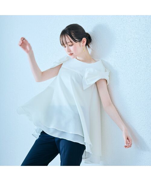 Rose Tiara / ローズティアラ シャツ・ブラウス | リボンスリーブプルオーバー | 詳細1