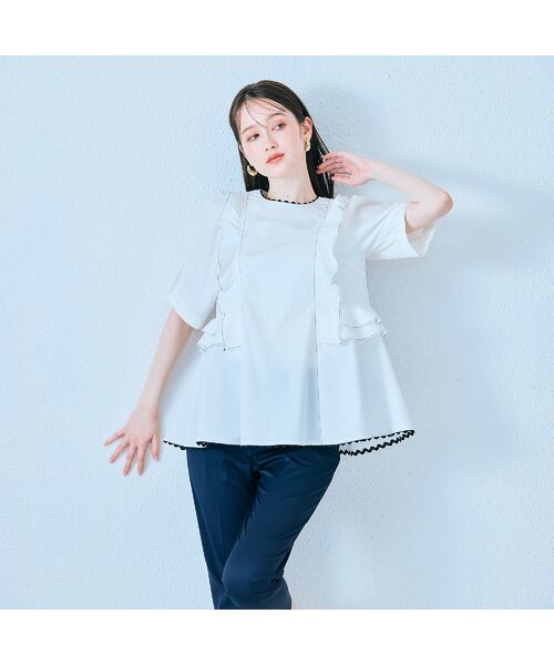 Rose Tiara / ローズティアラ シャツ・ブラウス | バイカラーステッチブラウス | 詳細1