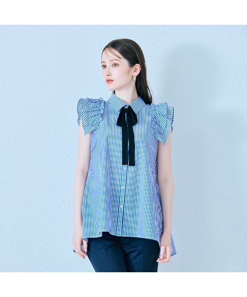 Rose Tiara / ローズティアラ シャツ・ブラウス | ダブルスリーブフレアシャツブラウス/ストライプ | 詳細1