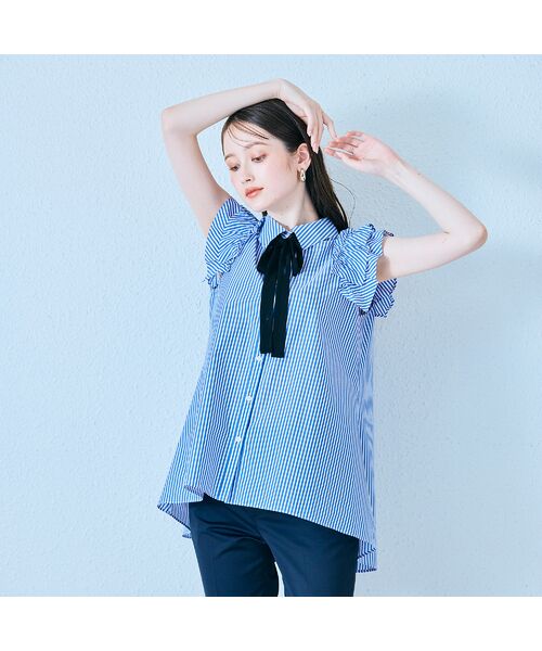 Rose Tiara / ローズティアラ シャツ・ブラウス | ダブルスリーブフレアシャツブラウス/ストライプ | 詳細2