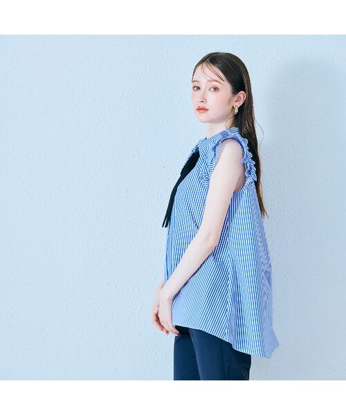 Rose Tiara / ローズティアラ シャツ・ブラウス | ダブルスリーブフレアシャツブラウス/ストライプ | 詳細3