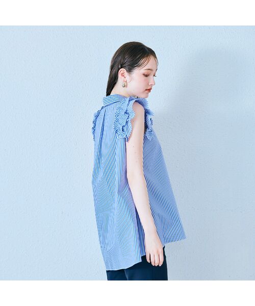 Rose Tiara / ローズティアラ シャツ・ブラウス | ダブルスリーブフレアシャツブラウス/ストライプ | 詳細4