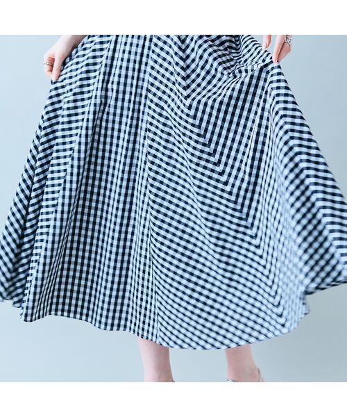 Rose Tiara / ローズティアラ ミニ・ひざ丈スカート | バイヤス使いフレアスカート/チェック | 詳細5