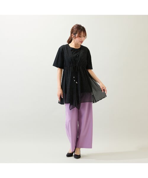 Rose Tiara / ローズティアラ ベスト | 【手洗いOK】楊柳ペプラムジレ | 詳細1