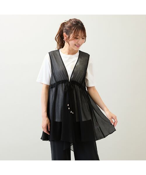 Rose Tiara / ローズティアラ ベスト | 【手洗いOK】楊柳ペプラムジレ | 詳細3