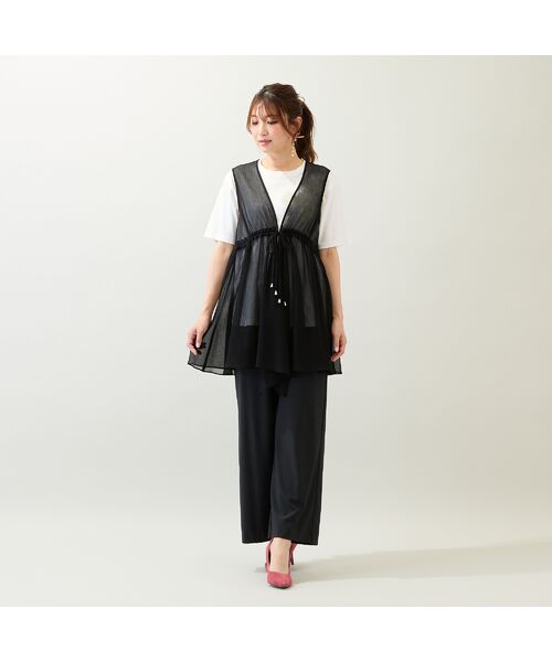 Rose Tiara / ローズティアラ ベスト | 【手洗いOK】楊柳ペプラムジレ | 詳細4