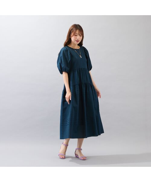 Rose Tiara / ローズティアラ ミニ丈・ひざ丈ワンピース | 【接触冷感/コットン100%/イージケア】ミラクルウェーブワンピース | 詳細2