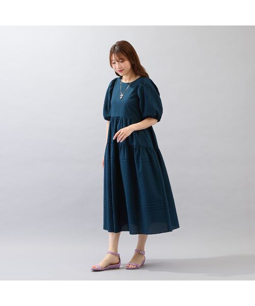 Rose Tiara / ローズティアラ ミニ丈・ひざ丈ワンピース | 【接触冷感/コットン100%/イージケア】ミラクルウェーブワンピース | 詳細3