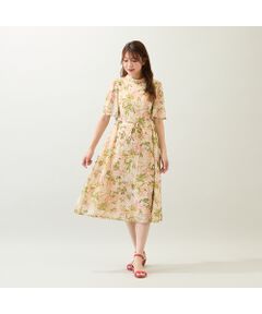 Rose Tiara / ローズティアラ ミニ丈・ひざ丈ワンピース | 【手洗いOK】アンティークローズプリントワンピース