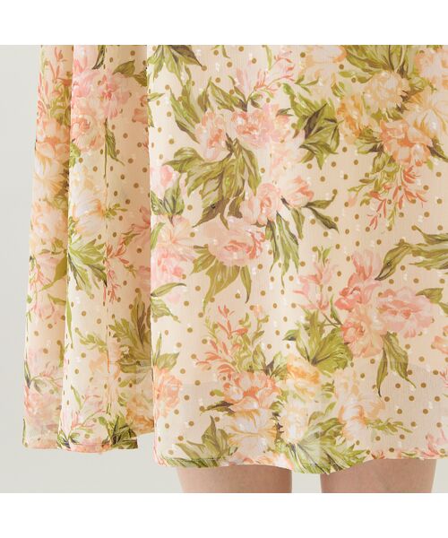 Rose Tiara / ローズティアラ ミニ丈・ひざ丈ワンピース | 【手洗いOK】アンティークローズプリントワンピース | 詳細11