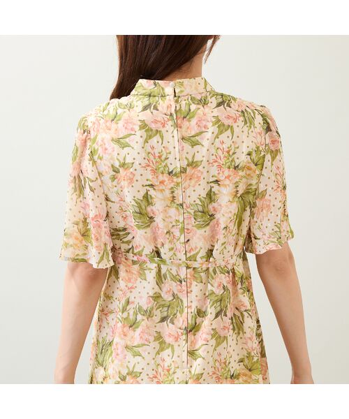 Rose Tiara / ローズティアラ ミニ丈・ひざ丈ワンピース | 【手洗いOK】アンティークローズプリントワンピース | 詳細12