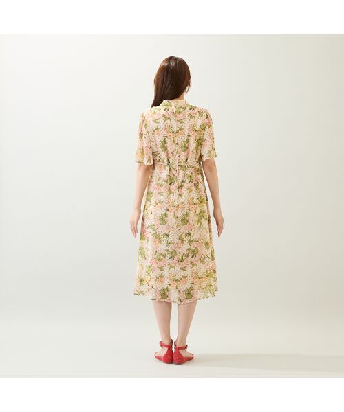 Rose Tiara / ローズティアラ ミニ丈・ひざ丈ワンピース | 【手洗いOK】アンティークローズプリントワンピース | 詳細6