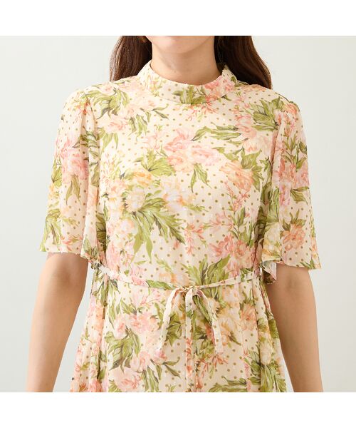 Rose Tiara / ローズティアラ ミニ丈・ひざ丈ワンピース | 【手洗いOK】アンティークローズプリントワンピース | 詳細7