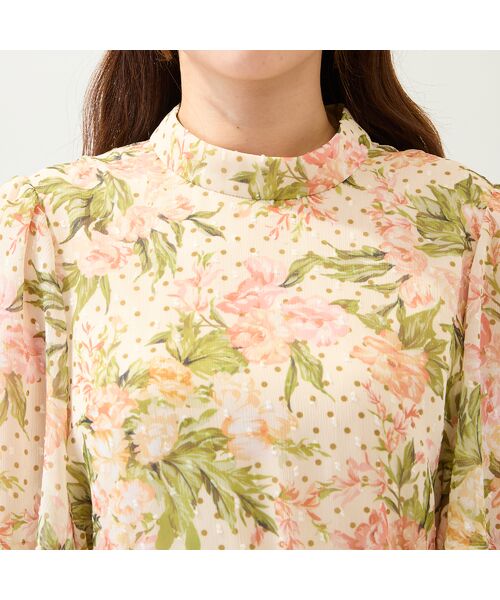 Rose Tiara / ローズティアラ ミニ丈・ひざ丈ワンピース | 【手洗いOK】アンティークローズプリントワンピース | 詳細8