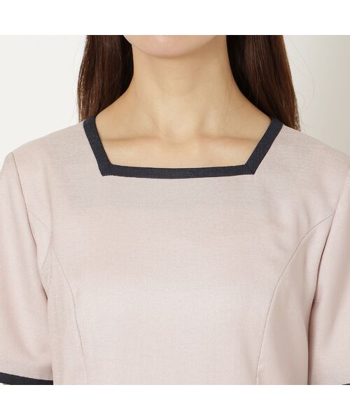 Rose Tiara / ローズティアラ ミニ丈・ひざ丈ワンピース | 【美シルエットワンピ】【接触冷感/防シワ】パイピングリボンワンピース | 詳細5