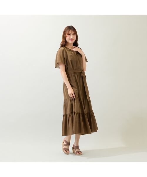 Rose Tiara / ローズティアラ ミニ丈・ひざ丈ワンピース | 【イージーケア/綿100%/手洗いOK】ノットネックワンピース | 詳細2