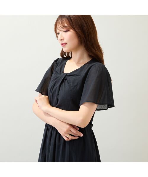 Rose Tiara / ローズティアラ ミニ丈・ひざ丈ワンピース | 【イージーケア/綿100%/手洗いOK】ノットネックワンピース | 詳細3