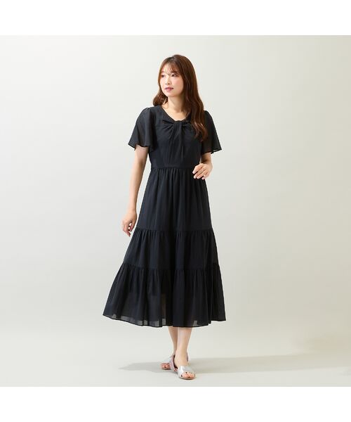 Rose Tiara / ローズティアラ ミニ丈・ひざ丈ワンピース | 【イージーケア/綿100%/手洗いOK】ノットネックワンピース | 詳細4