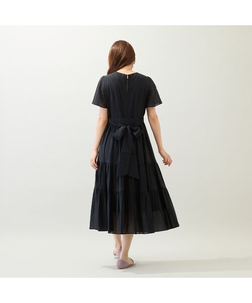 Rose Tiara / ローズティアラ ミニ丈・ひざ丈ワンピース | 【イージーケア/綿100%/手洗いOK】ノットネックワンピース | 詳細7
