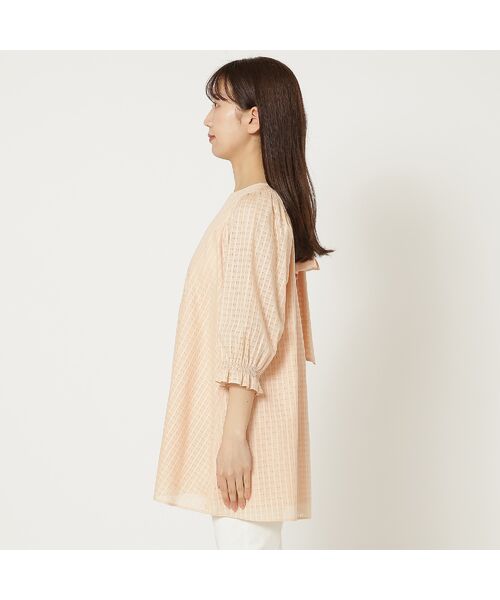Rose Tiara / ローズティアラ シャツ・ブラウス | 【コットン100%/水洗い可】シースルーチェックバックリボンブラウス | 詳細7