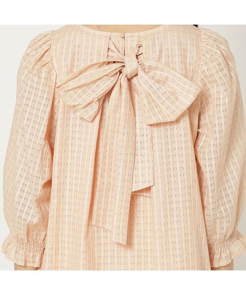 Rose Tiara / ローズティアラ シャツ・ブラウス | 【コットン100%/水洗い可】シースルーチェックバックリボンブラウス | 詳細14