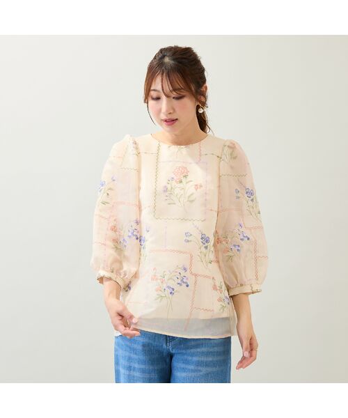 Rose Tiara / ローズティアラ シャツ・ブラウス | 【セットアップ対応】パネル刺繍風ブラウス | 詳細1