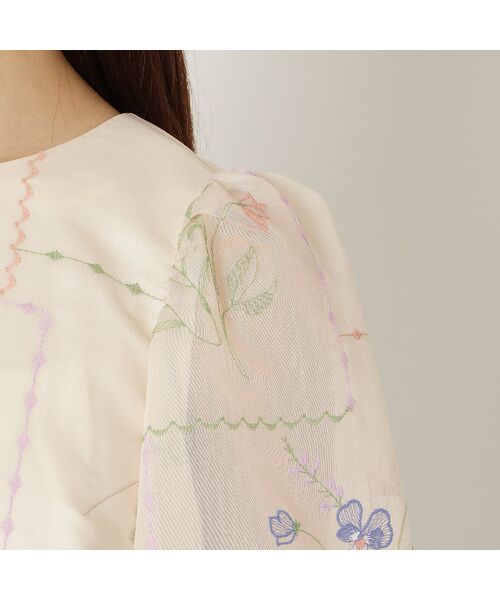 Rose Tiara / ローズティアラ シャツ・ブラウス | 【セットアップ対応】パネル刺繍風ブラウス | 詳細11