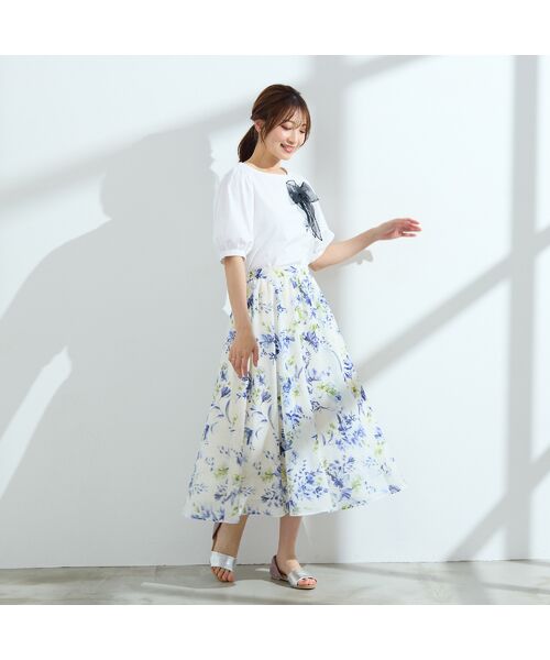 Rose Tiara / ローズティアラ ミニ・ひざ丈スカート | 【セットアップ対応】フラワープリントフレアスカート | 詳細3