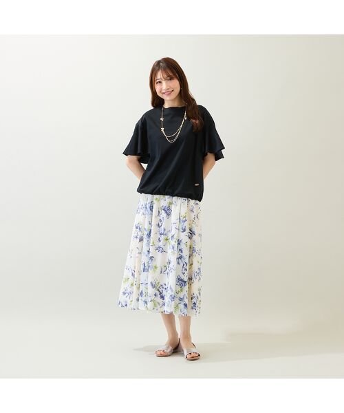 Rose Tiara / ローズティアラ ミニ・ひざ丈スカート | 【セットアップ対応】フラワープリントフレアスカート | 詳細4