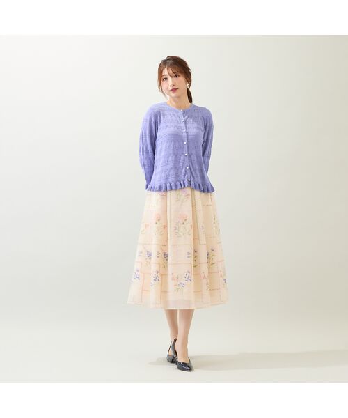 Rose Tiara / ローズティアラ ミニ・ひざ丈スカート | 【セットアップ対応】パネル風刺繍スカート | 詳細3