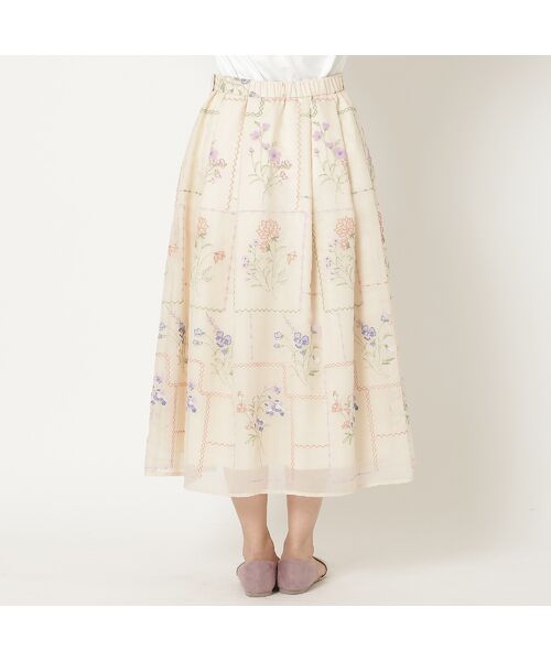Rose Tiara / ローズティアラ ミニ・ひざ丈スカート | 【セットアップ対応】パネル風刺繍スカート | 詳細11