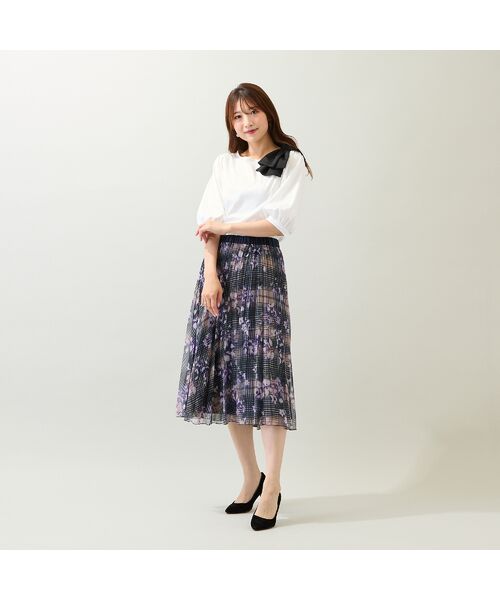 Rose Tiara / ローズティアラ ミニ・ひざ丈スカート | 【セットアップ対応】プリントプリーツスカート | 詳細4