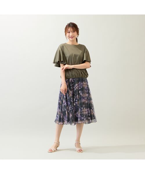 Rose Tiara / ローズティアラ ミニ・ひざ丈スカート | 【セットアップ対応】プリントプリーツスカート | 詳細5