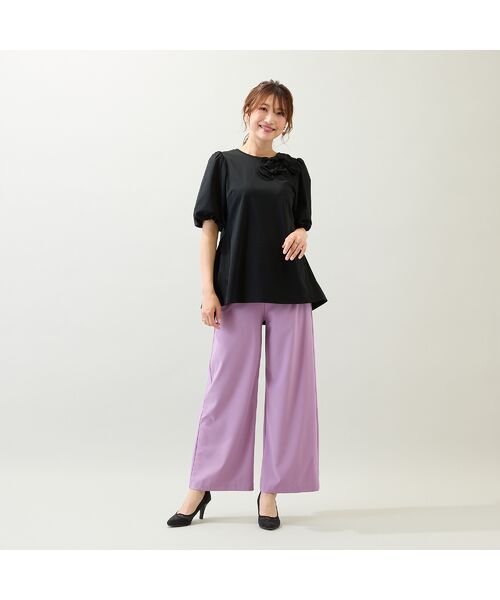 Rose Tiara / ローズティアラ その他パンツ | 【接触冷感/UVカット/抗菌/防臭】イージーワイドパンツ(バイオレット)
