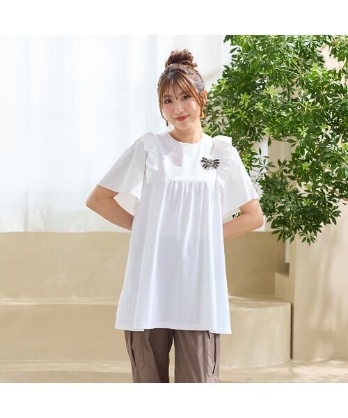 Rose Tiara / ローズティアラ カットソー | 【コットン100％/手洗い可】ペプラムブラウス | 詳細1