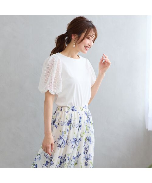 Rose Tiara / ローズティアラ カットソー | 【接触冷感/手洗い可】ボリューム袖カットソー | 詳細1