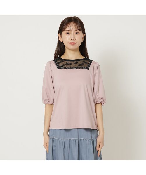 Rose Tiara / ローズティアラ カットソー | 【人気アイテム/接触冷感/手洗い可】ドットチュール切替カットソー | 詳細4